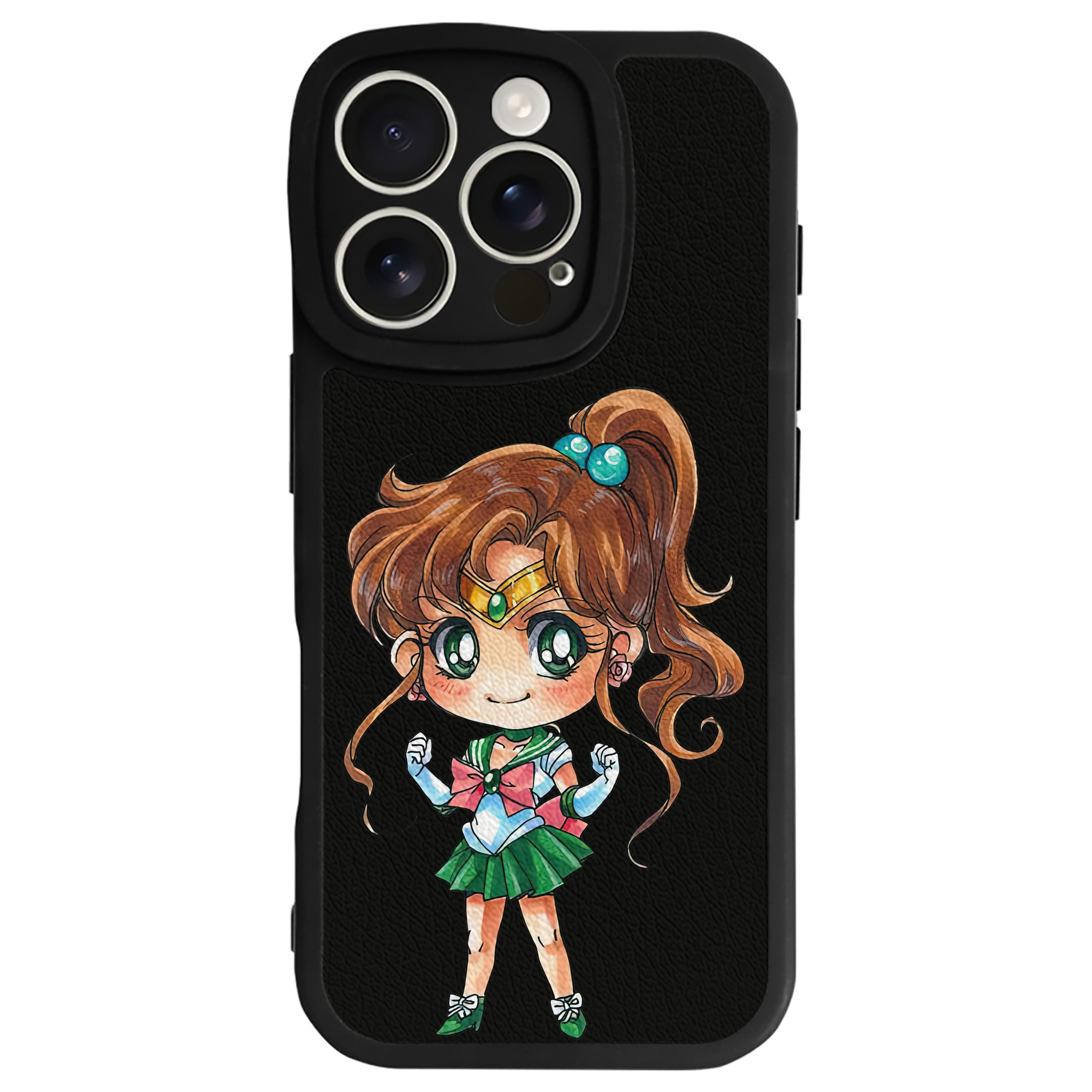（画像用） 美少女戦士セーラームーン 木野 まこと きの まこと Sailor Moon Kino Makoto （セーラージュピター；Sailor Jupiter） 【iPhone 16シリーズ対応】シリコンスマホケース（レザー調） 材質：シリコン